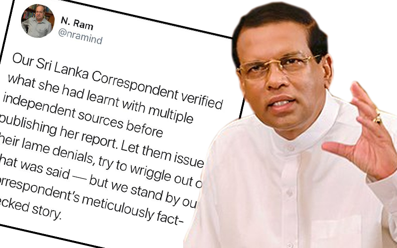 මෛත්‍රීගේ රෝ කතාව ‘ද හින්දු’ පුවත්පතේ හිටපු කර්තෘ තහවුරු කරයි