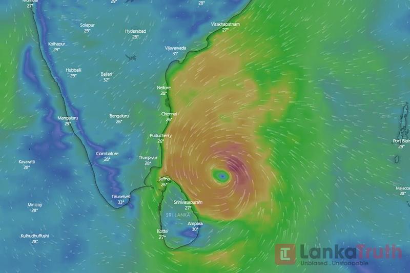 “නිවාර්” සුළි කුණාටුවෙන් වයඹ, උතුරු, නැගෙනහිරට අනතුරු ඇඟවීම්