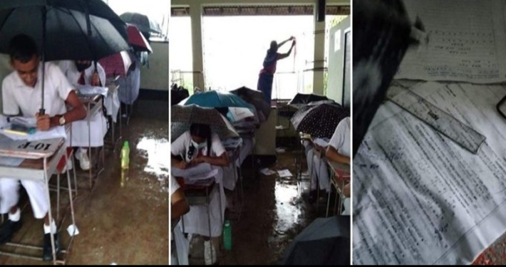 මානව හිමිකම් කොමිසම කුඩ ඉහලාගෙන විභාගය ලියන පාසල සොයයි