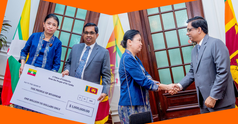 මියන්මාරයේ විපතට පත් ජනතාව වෙනුවෙන් ඇමෙරිකානු ඩොලර් මිලියනයක මූල්‍ය ආධාරයක්